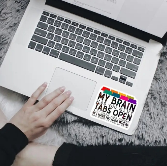 Humorous Brain Tabs Sticker - Picture 3 of 4